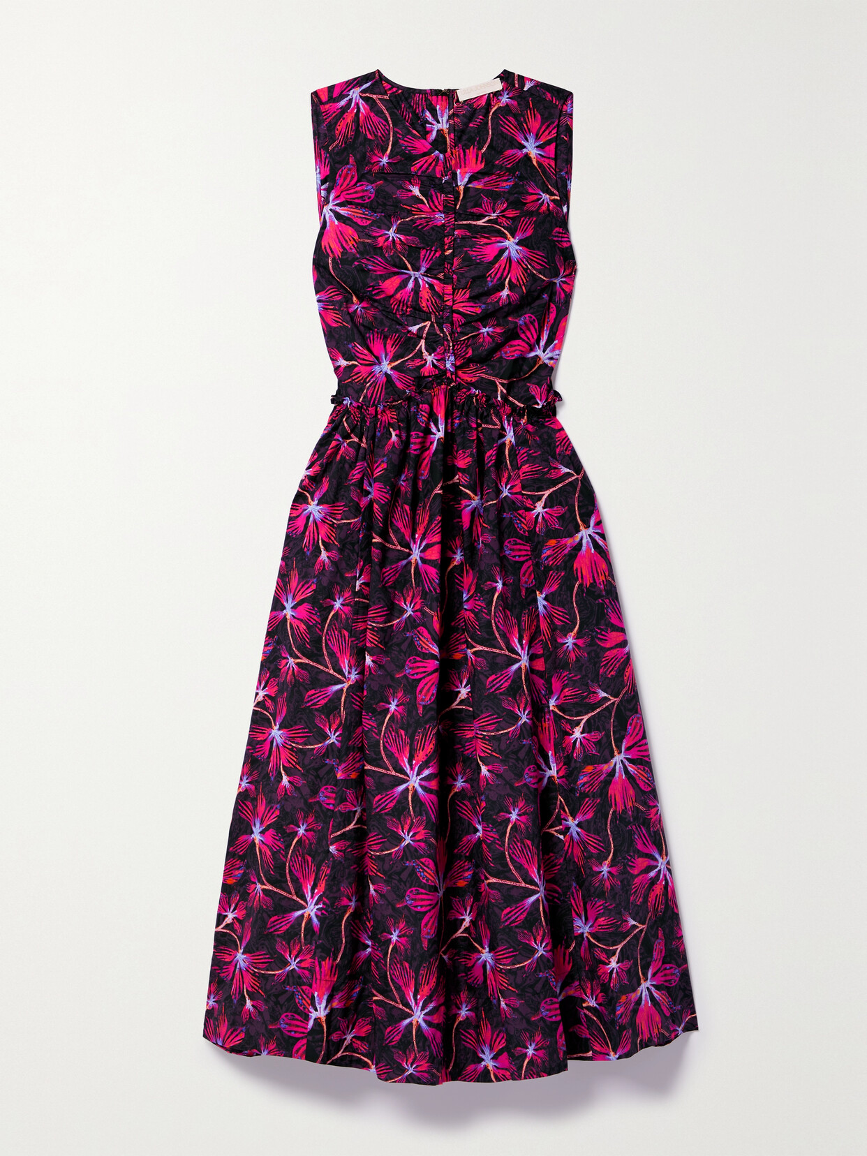 Ulla Johnson Mimi Gathered Floral-print Cotton-poplin Midi Dress - Multi