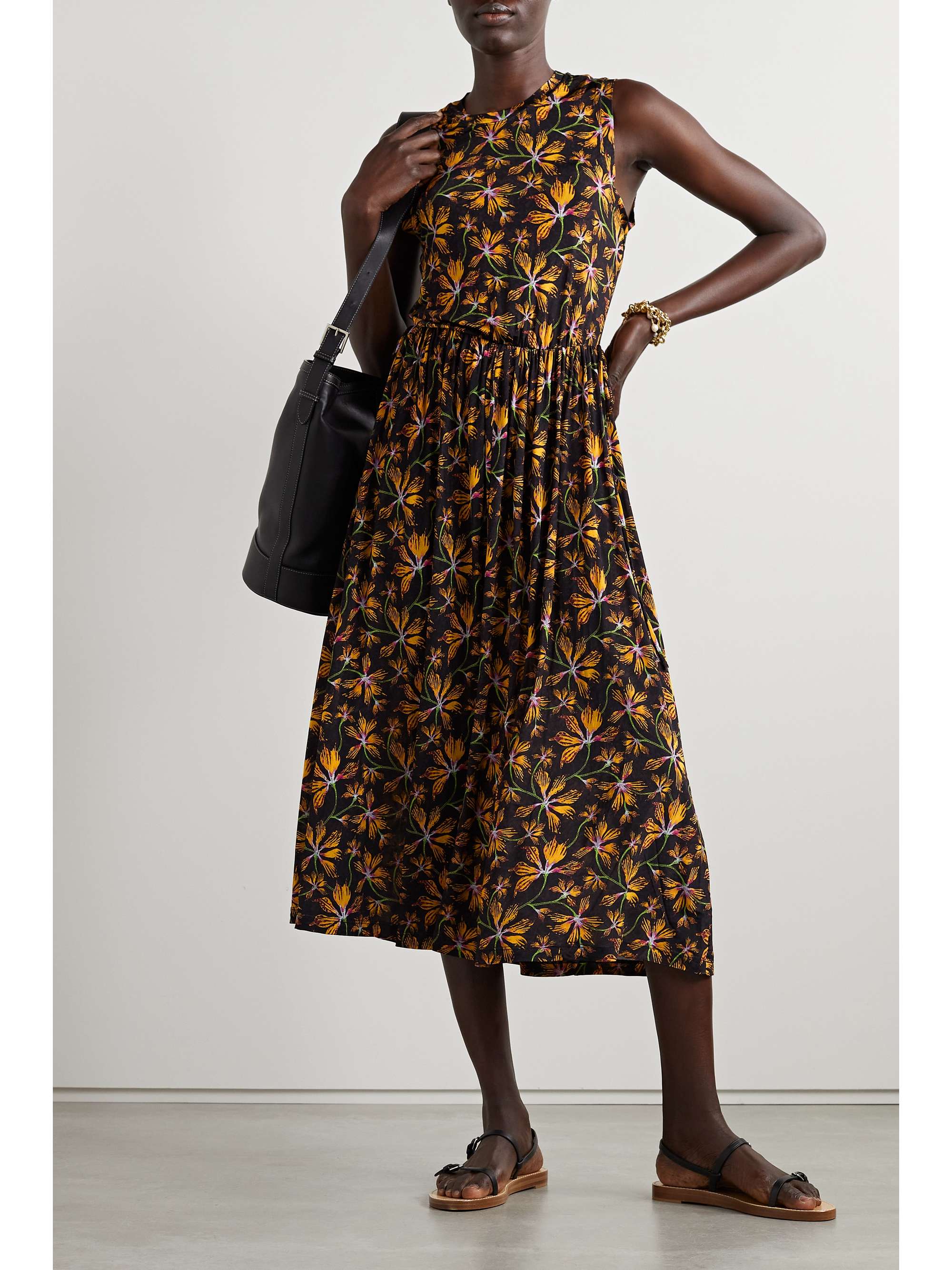 ULLA JOHNSON Clea floral-print stretch-jersey midi dress | NET-A-PORTER