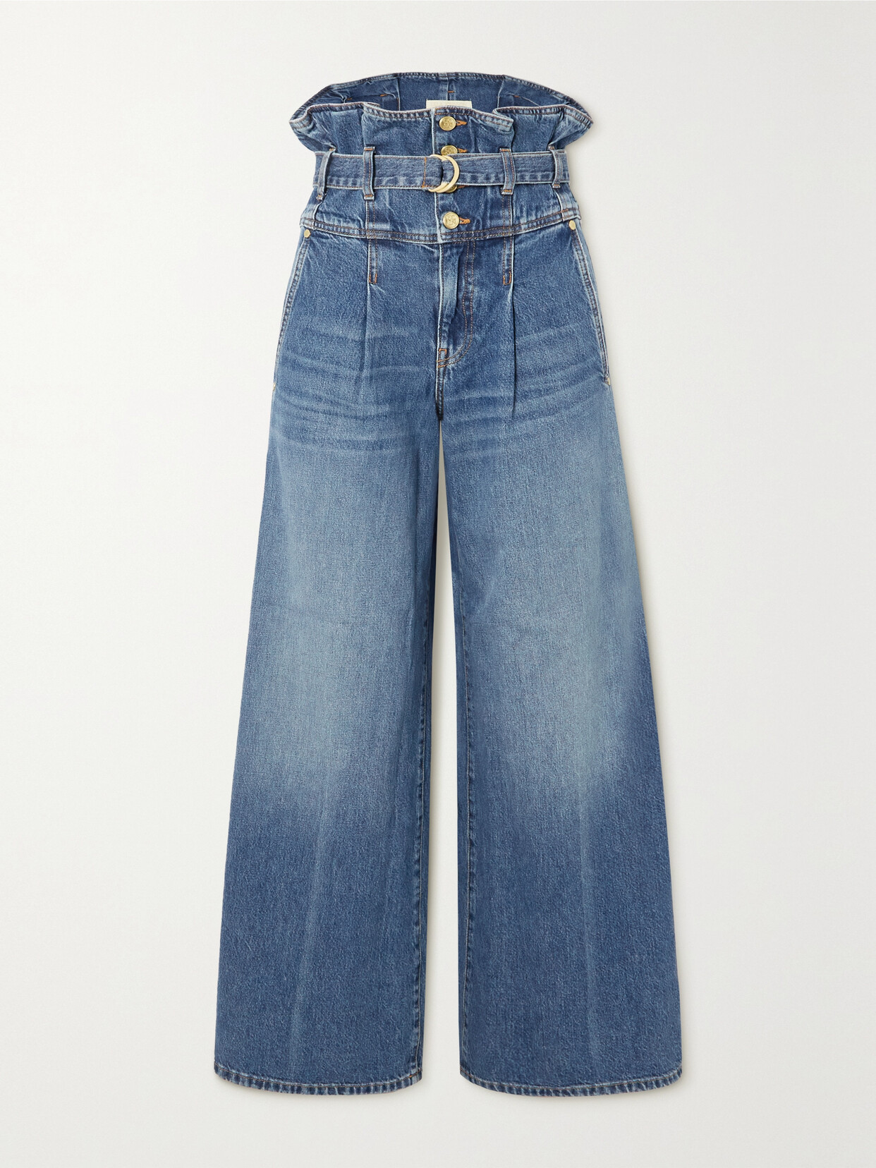 Ulla Johnson - The Sylvan Belted High-rise Wide-leg Jeans - Blue