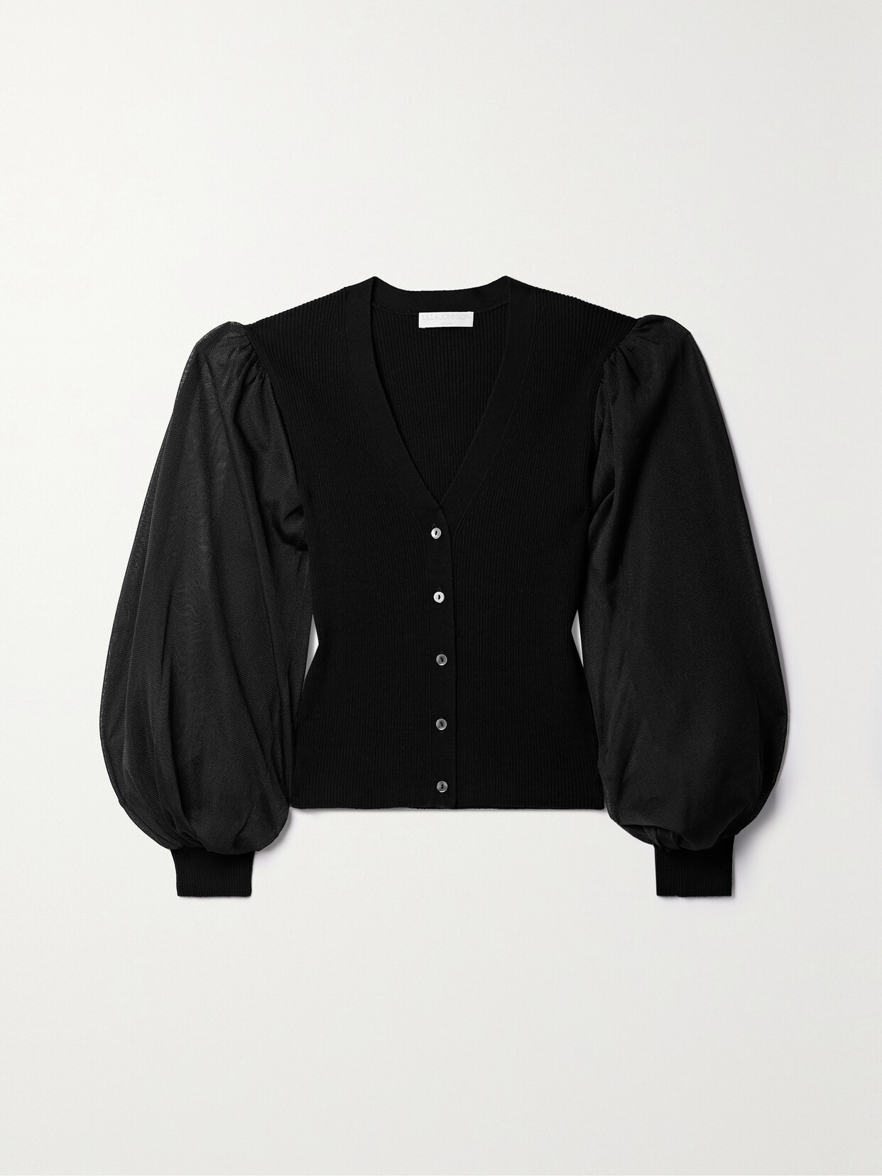 Ulla Johnson - Quinn Ribbed-knit And Jersey Cardigan - Black