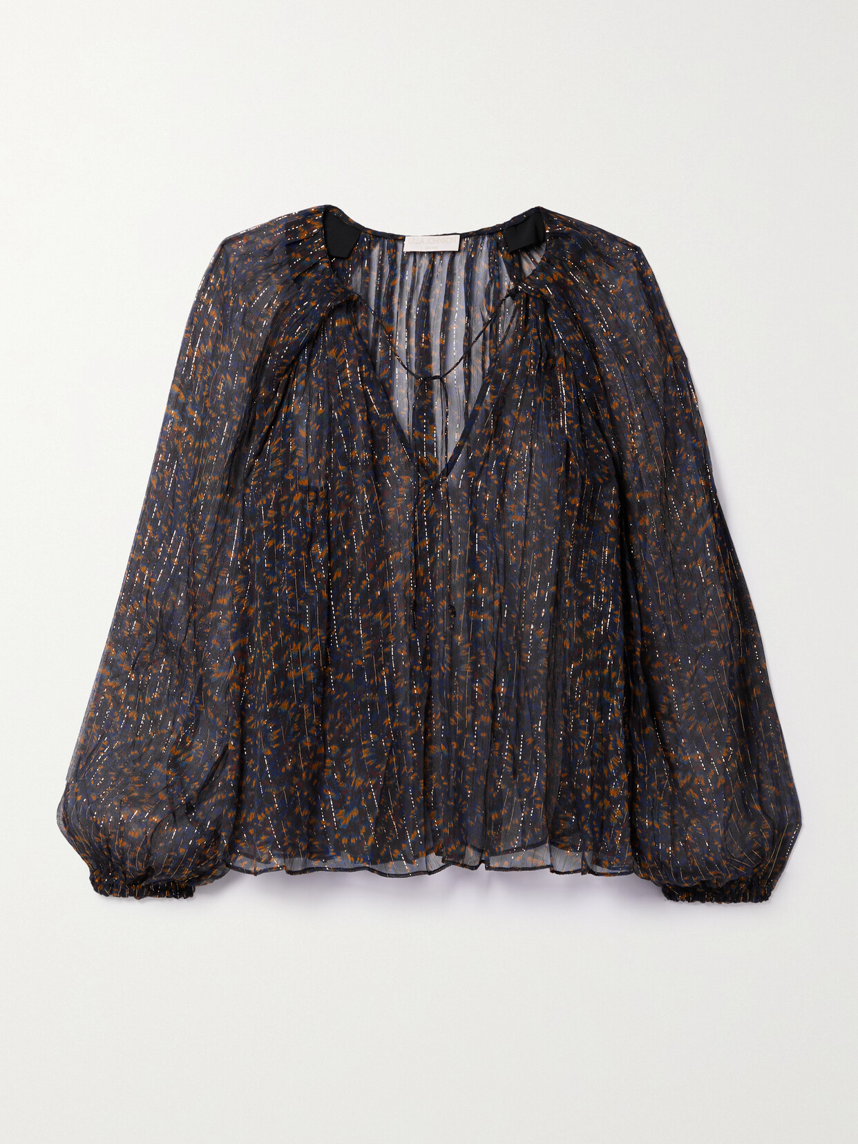 Ulla Johnson - Pauline Printed Metallic Silk-blend Chiffon Blouse - Multi