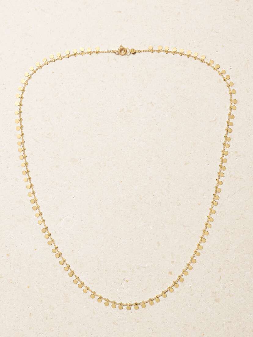 Sia Taylor Evenly Dotted 18-karat Gold Necklace
