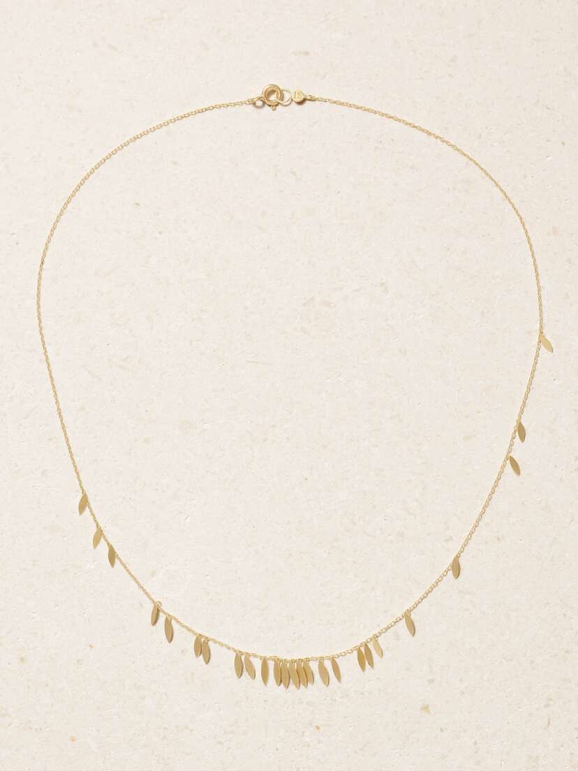 Sia Taylor Scattered Leaf 18-karat Gold Necklace