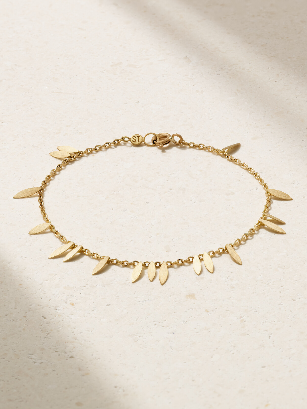 Sia Taylor Scattered Leaf 18-karat Gold Bracelet