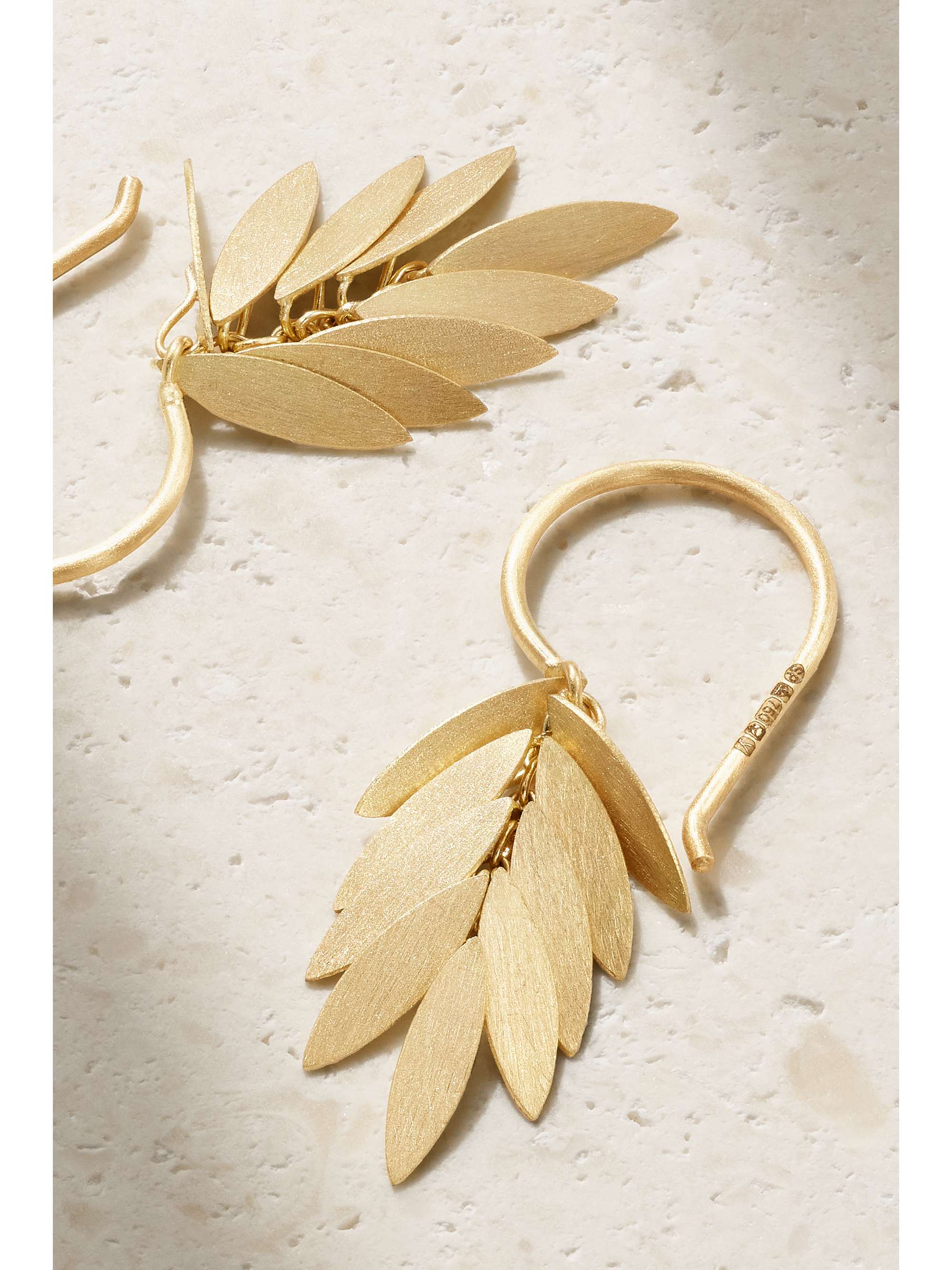 Small Golden Leaf 18 karat gold earrings