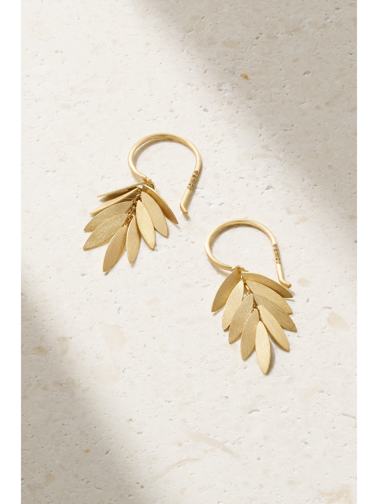 Sia Taylor - Small Golden Leaf 18-karat Gold Earrings - One size
