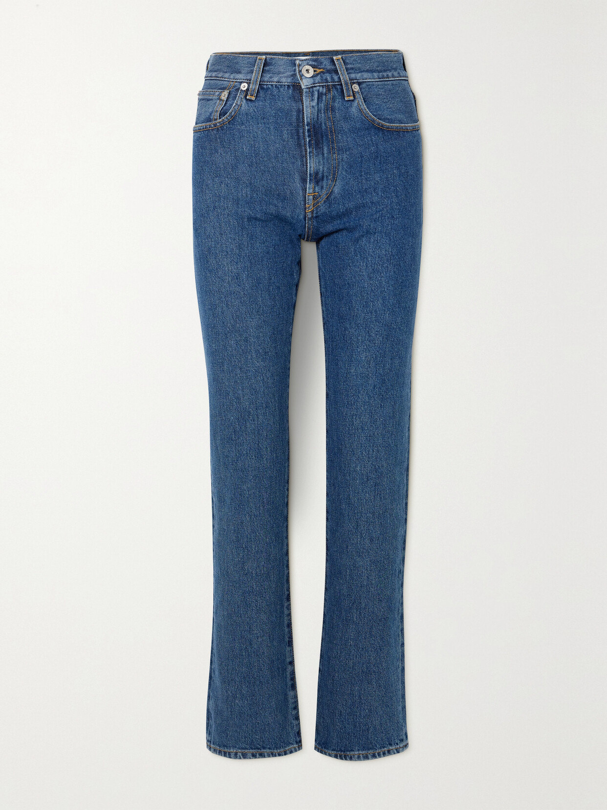 JW Anderson - Embroidered High-rise Straight-leg Jeans - Blue