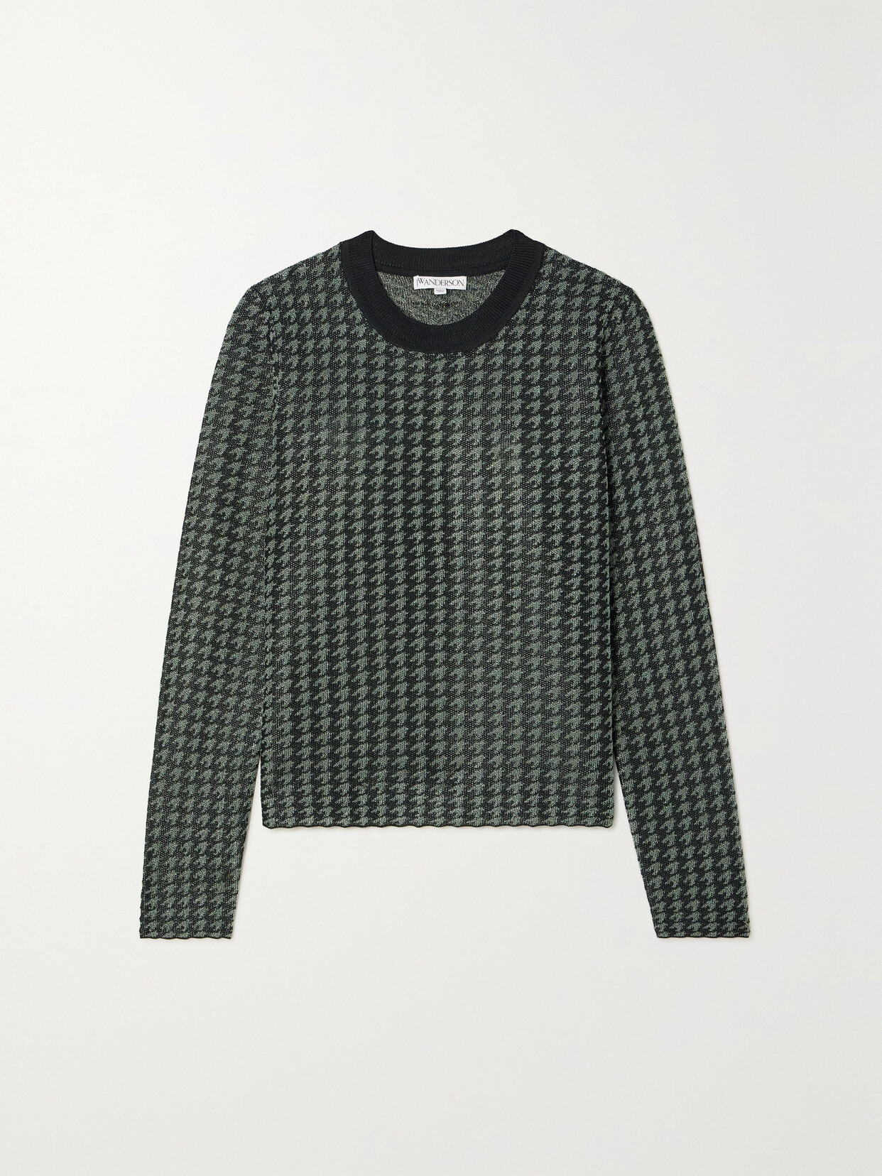 JW Anderson Metallic Houndstooth Jacquard-knit Sweater - Black