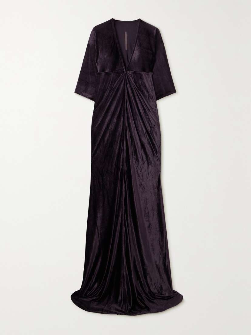 Rick Owens Em Draped Velvet Gown