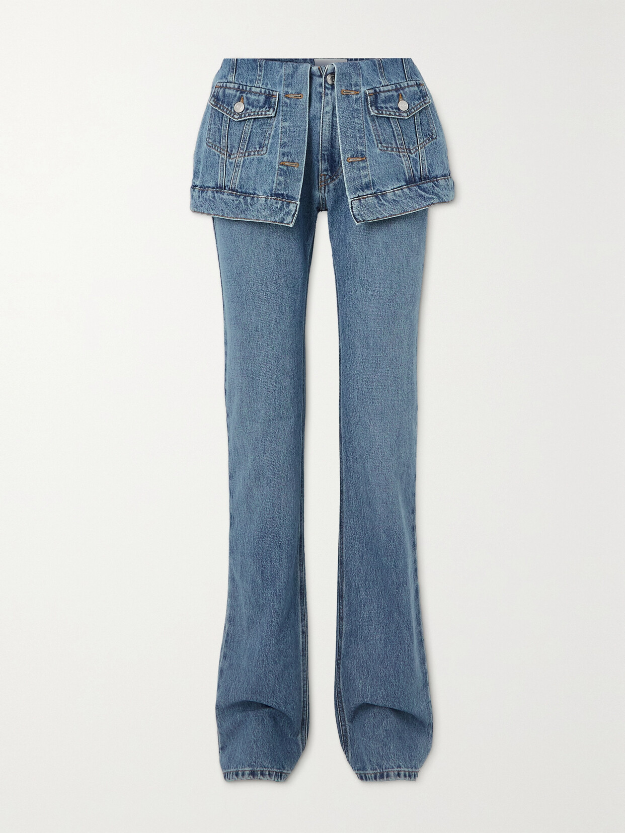Coperni Layered High-rise Skinny Jeans - Blue