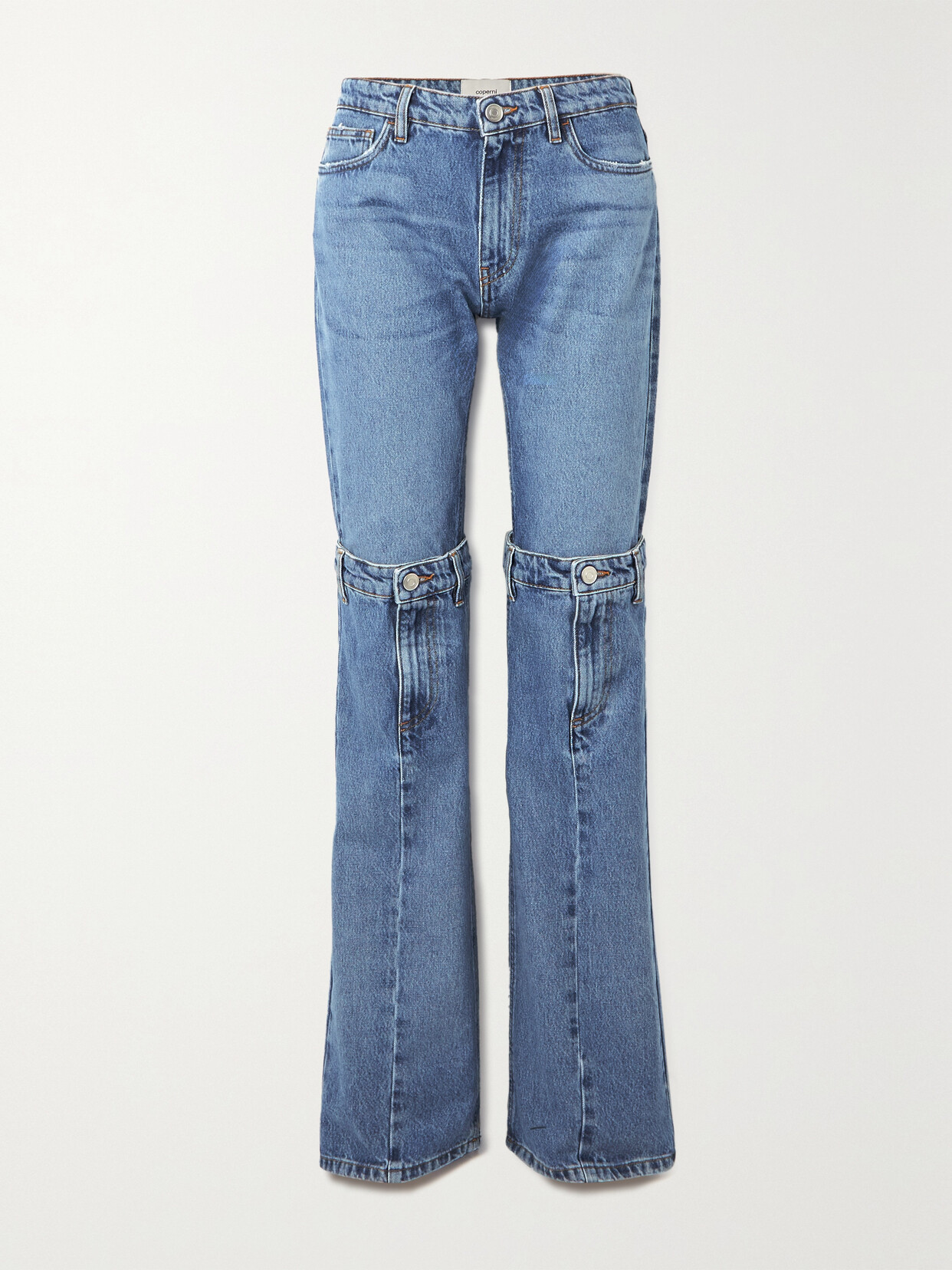 Coperni - Layered Convertible Mid-rise Flared Jeans - Blue