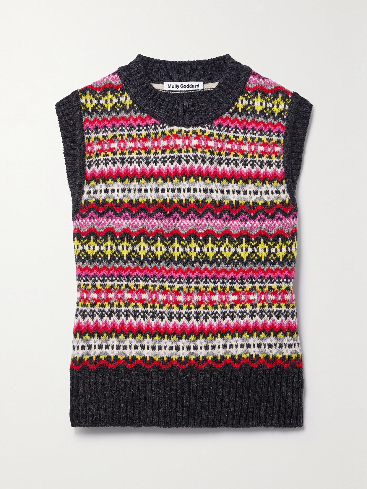 Molly Goddard - Jen Fair Isle Intarsia Wool Vest - Gray