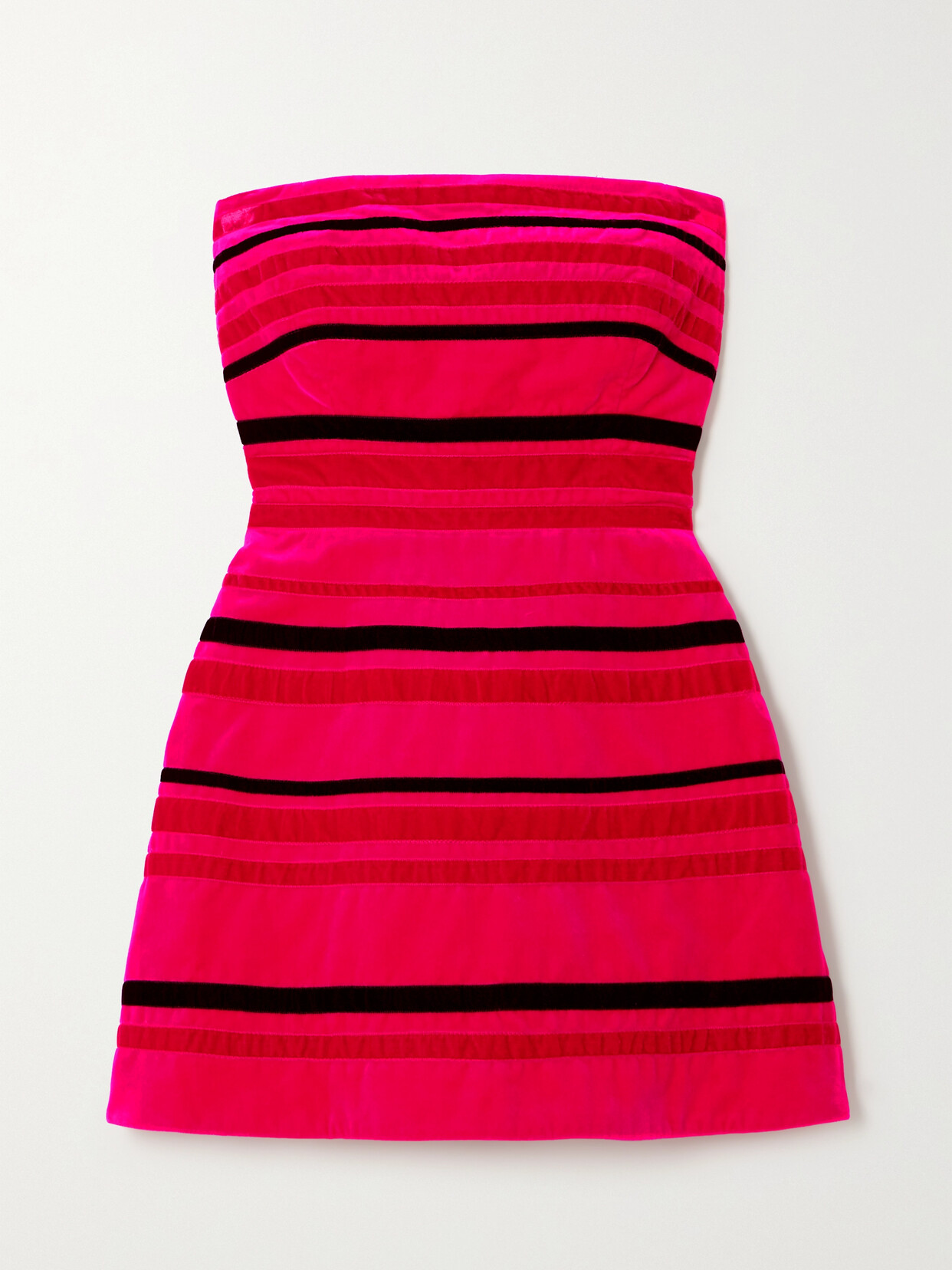 Molly Goddard - Dawn Strapless Striped Cotton-velvet Mini Dress - Pink