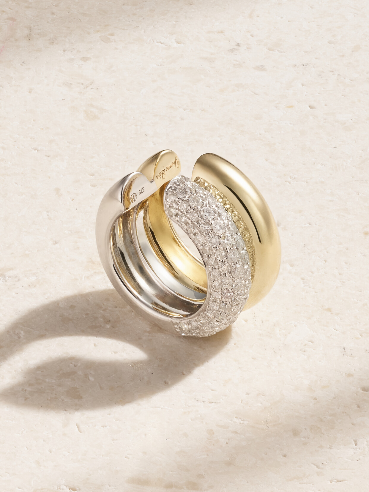Yvonne Léon - 9-karat Yellow And White Gold Diamond Ear Cuff - One size