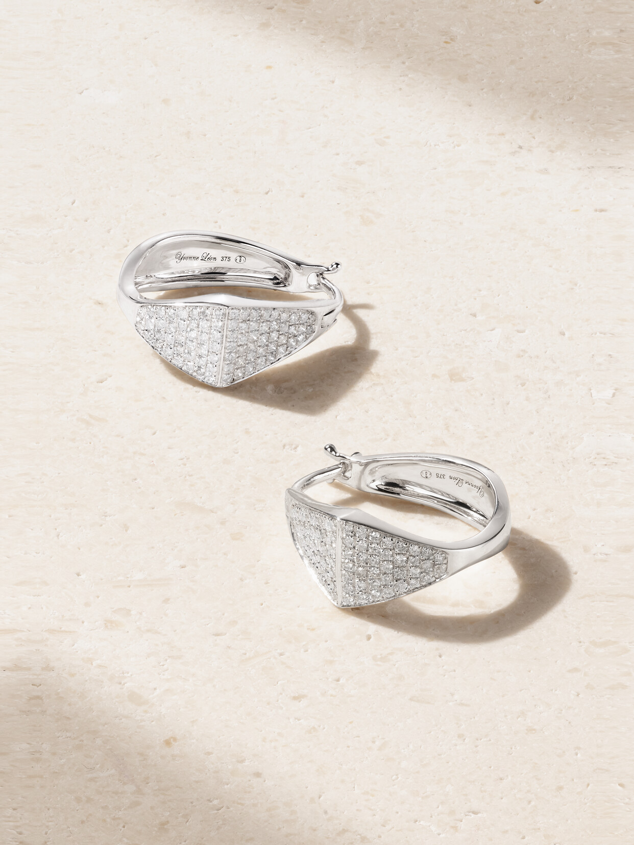 Yvonne Léon - Diva 9-karat White Gold Diamond Earrings - Silver