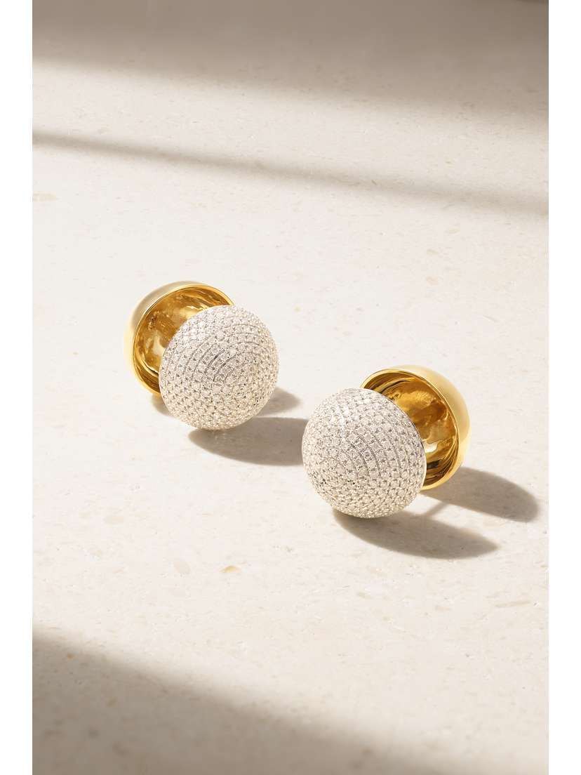Yvonne Léon Boule Disco 9-karat Yellow And White Gold Diamond Earrings