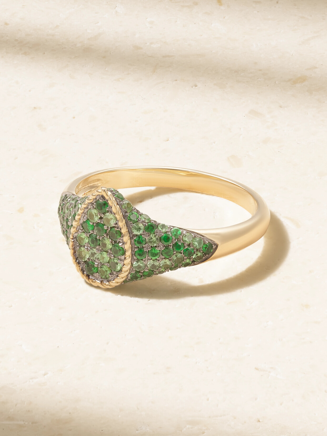 Yvonne Léon Baby Chevaliere 9-karat Gold Tsavorite Ring