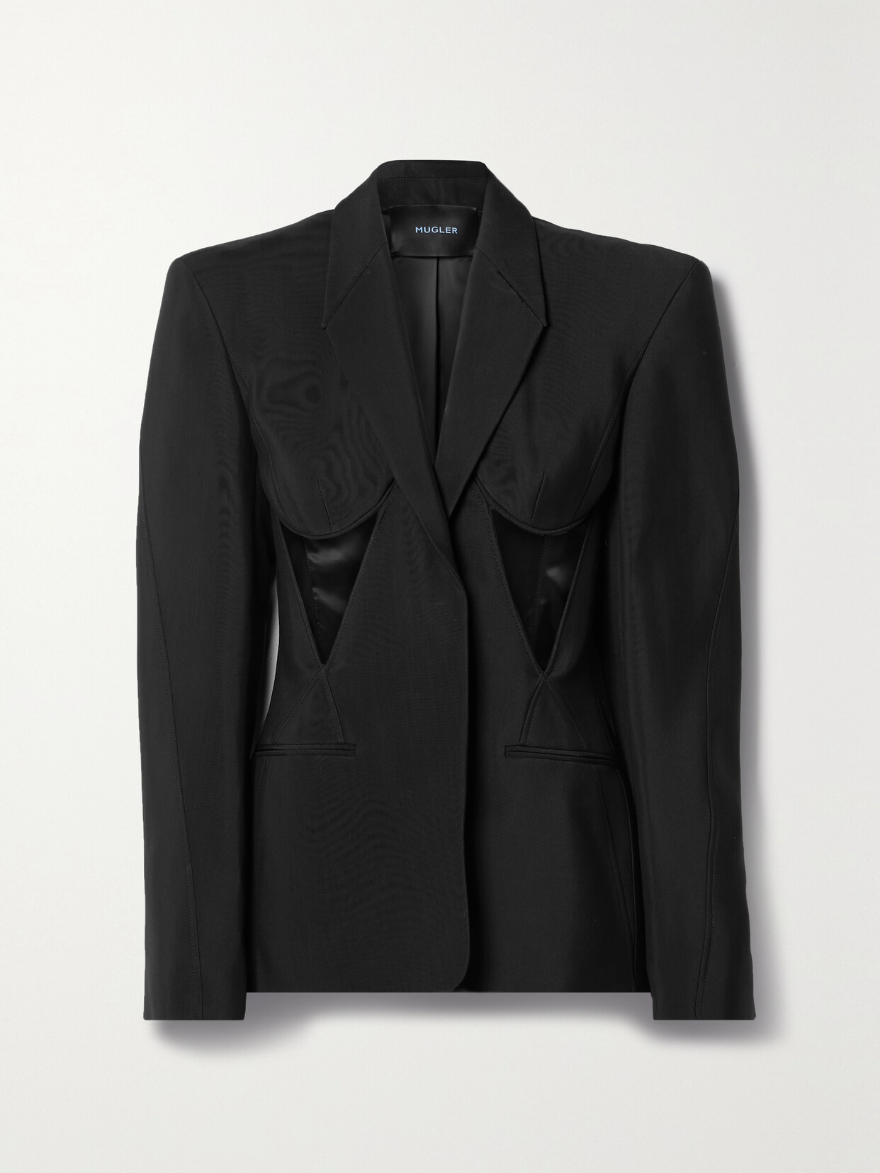 Mugler - Cutout Twill Blazer - Black