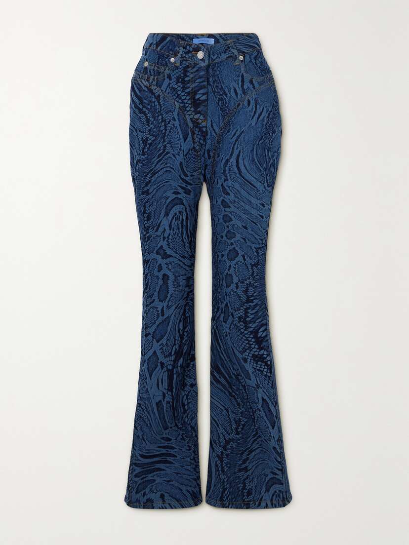 Mugler Printed Mid-rise Flared Jeans