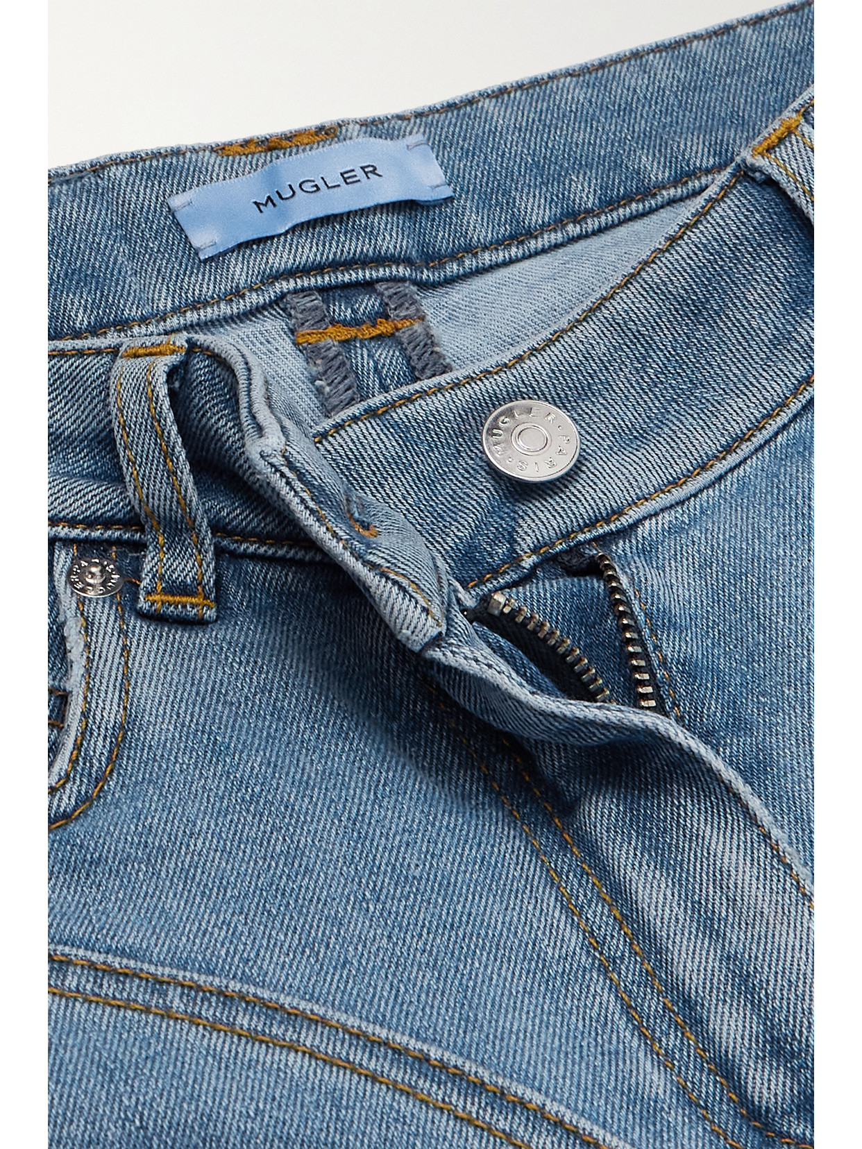 Mugler Seam-detail Flared Jeans In Blue