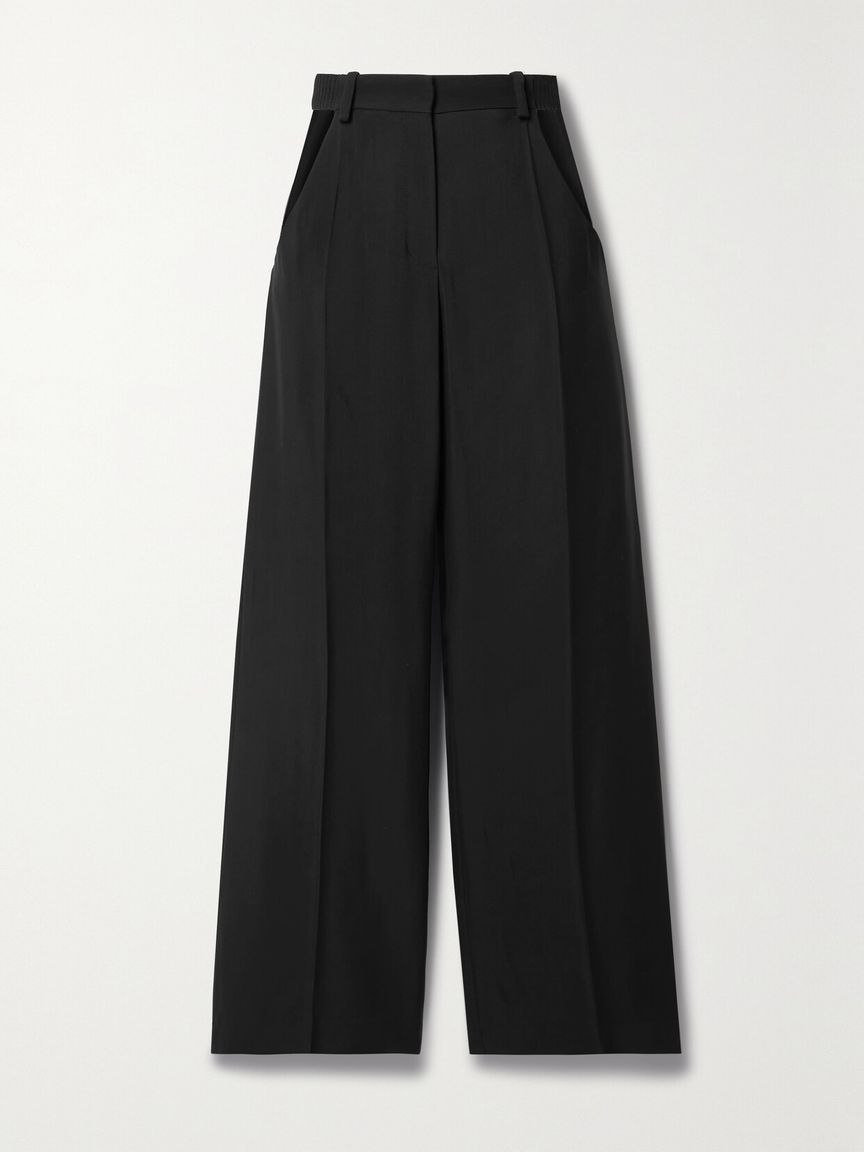 Mugler Cutout Twill Straight-leg Pants In Black