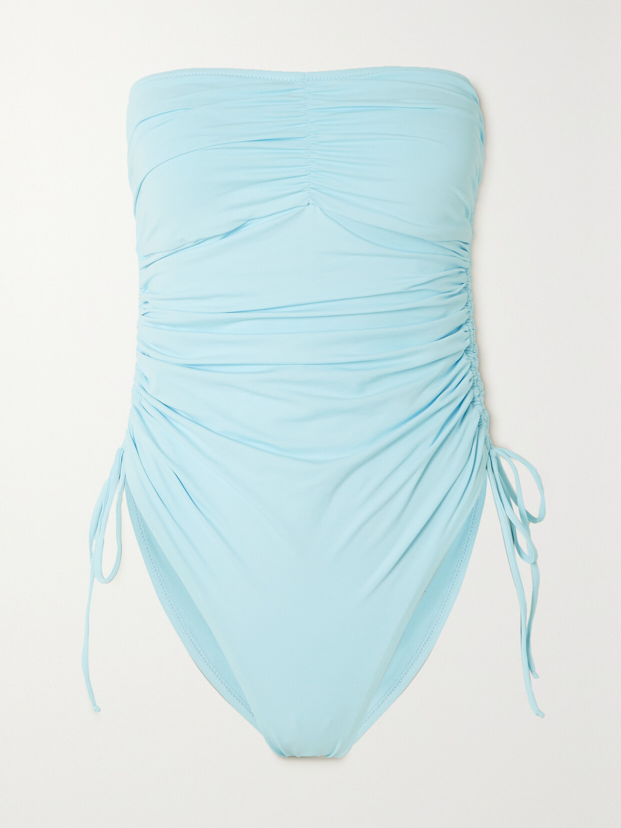 Melissa Odabash Sydney Ruched Bandeau Swimsuit - Blue