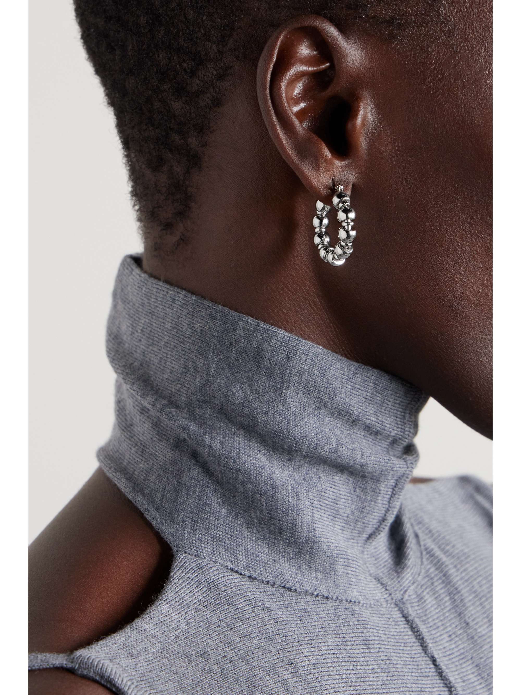 Silver-tone hoop earrings