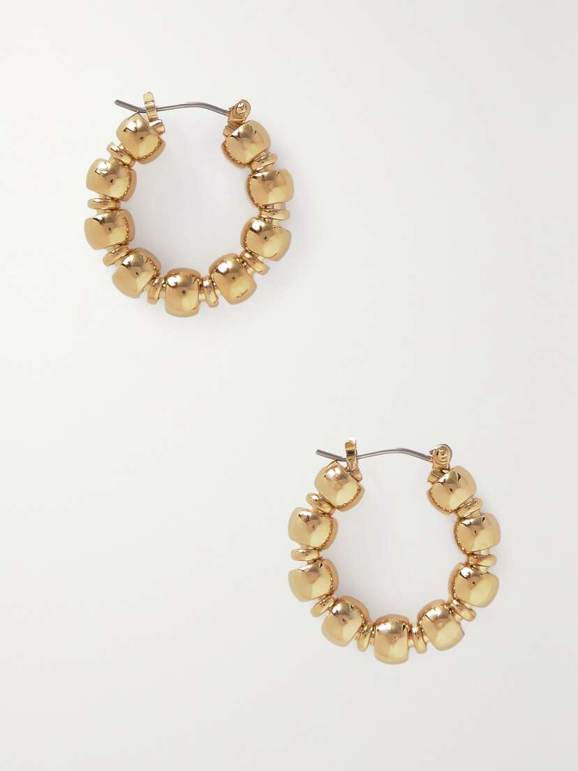 Laura Lombardi + Net Sustain Maremma Gold-plated Recycled Hoop Earrings