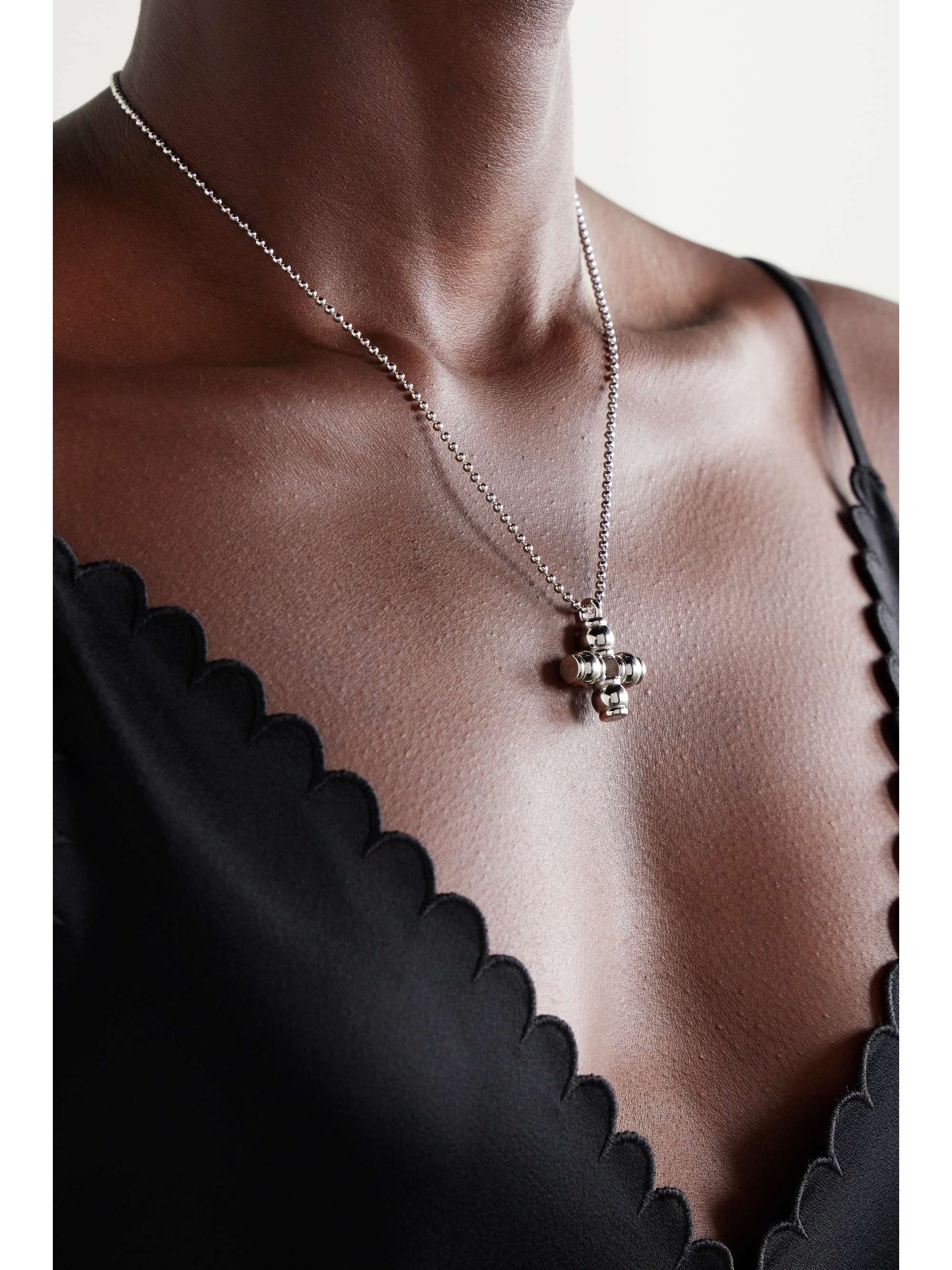 LAURA LOMBARDI Roccia recycled platinumplated necklace NETAPORTER