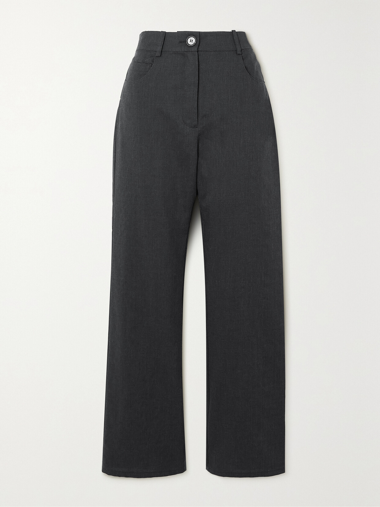 BEARE PARK Wool Straight-leg Pants - Black