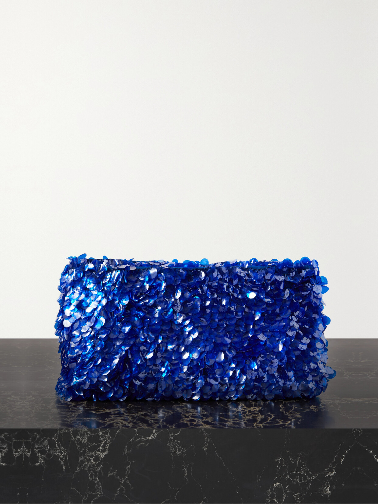 Dries Van Noten - Pailette-embellished Leather Clutch - Blue