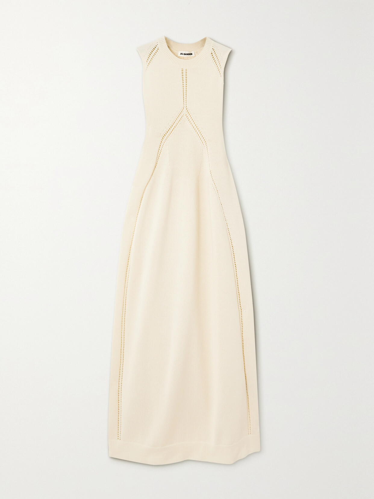 Jil Sander Pointelle-knit Wool Maxi Dress - Cream