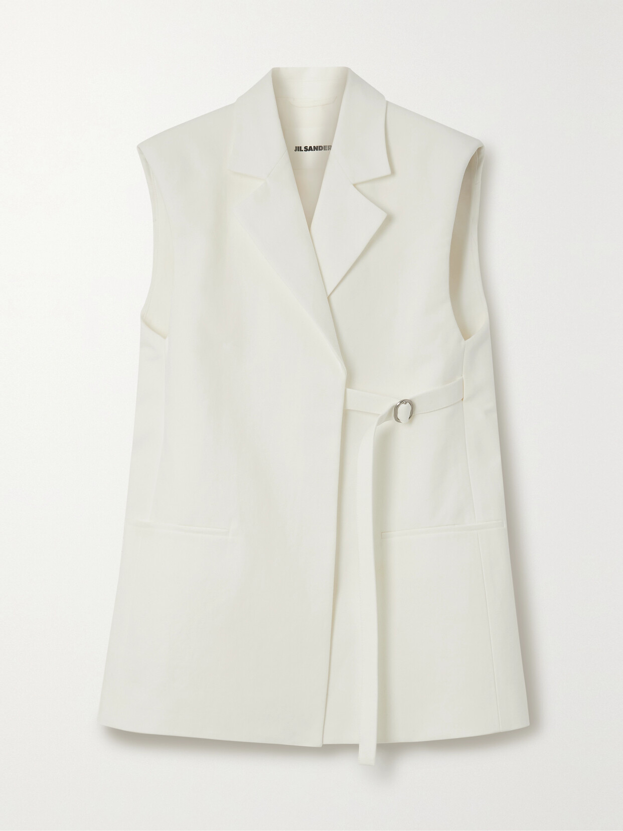 Jil Sander Belted Cotton Vest - White