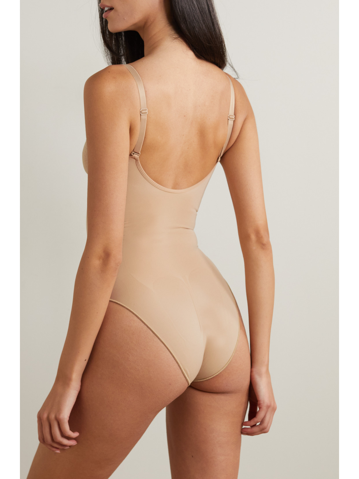 Shop Skims Seamless Sculpt Brief Bodysuit In Brown