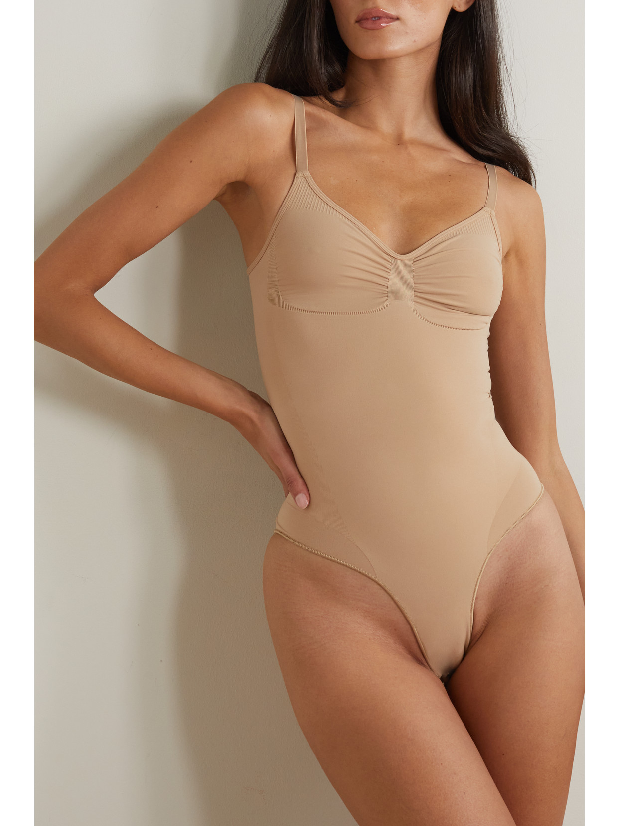 Shop Skims Seamless Sculpt Brief Bodysuit In Brown