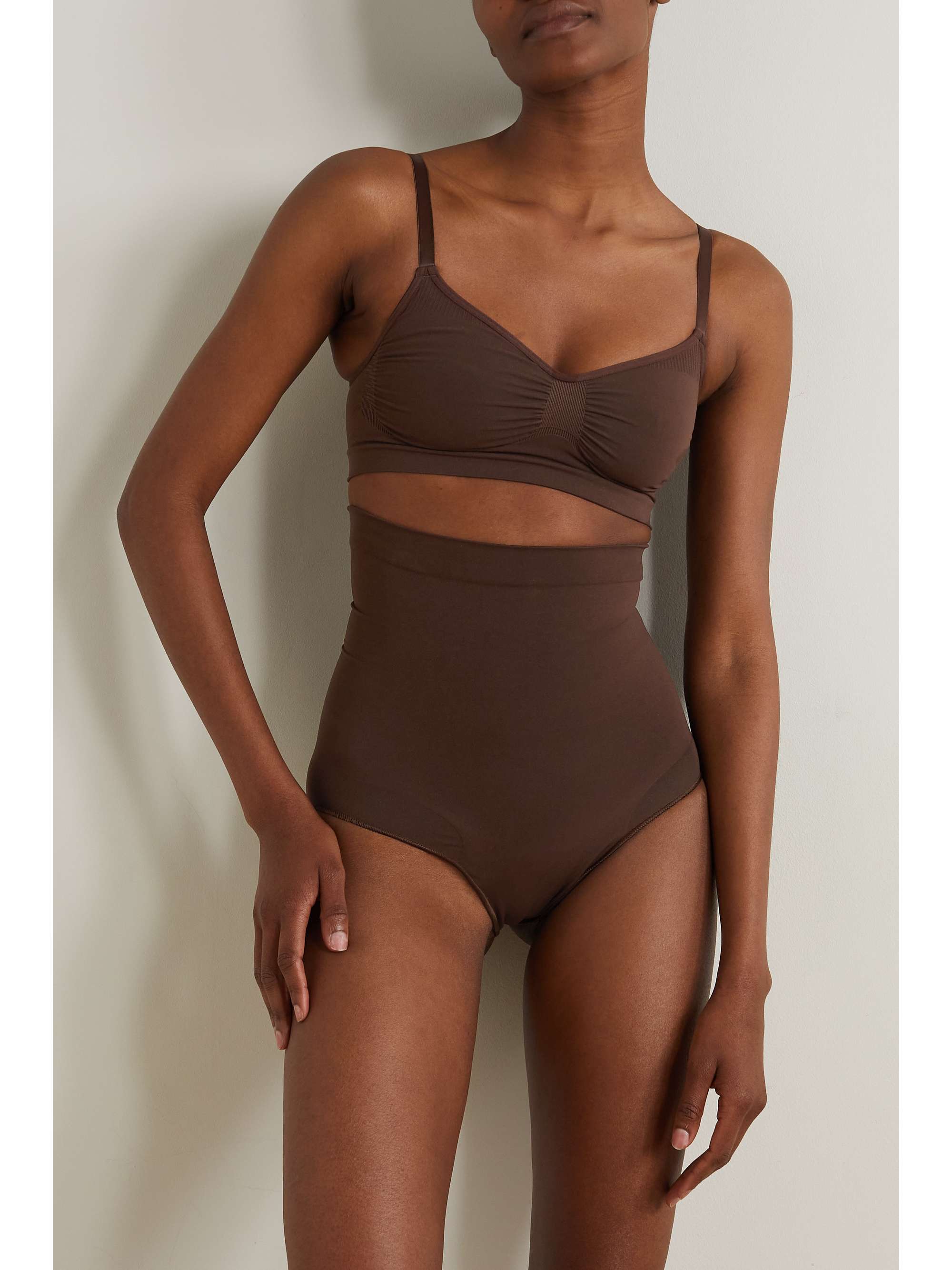 SKIMS Seamless Sculpt High Waist Brief Cocoa NETAPORTER