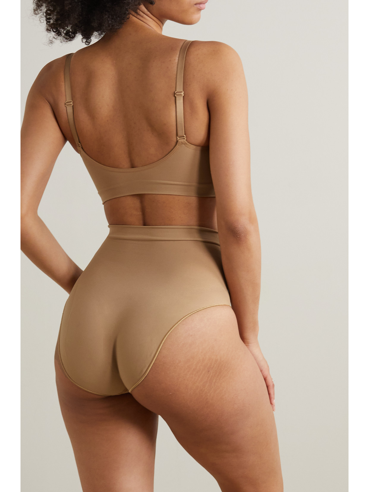 Shop Skims Seamless Sculpt Sculpting Mid Waist Briefs In Neutrals