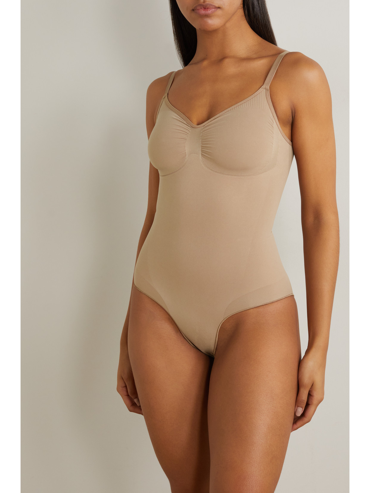 Shop Skims Seamless Sculpt Brief Bodysuit In Neutrals