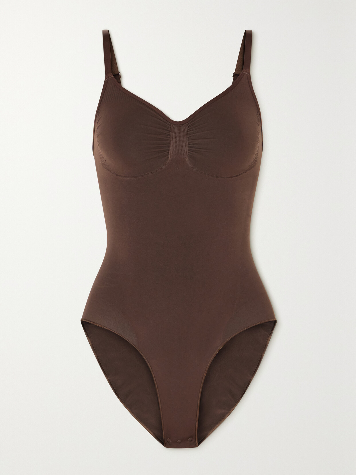 Shop Skims Seamless Sculpt Brief Bodysuit In Brown