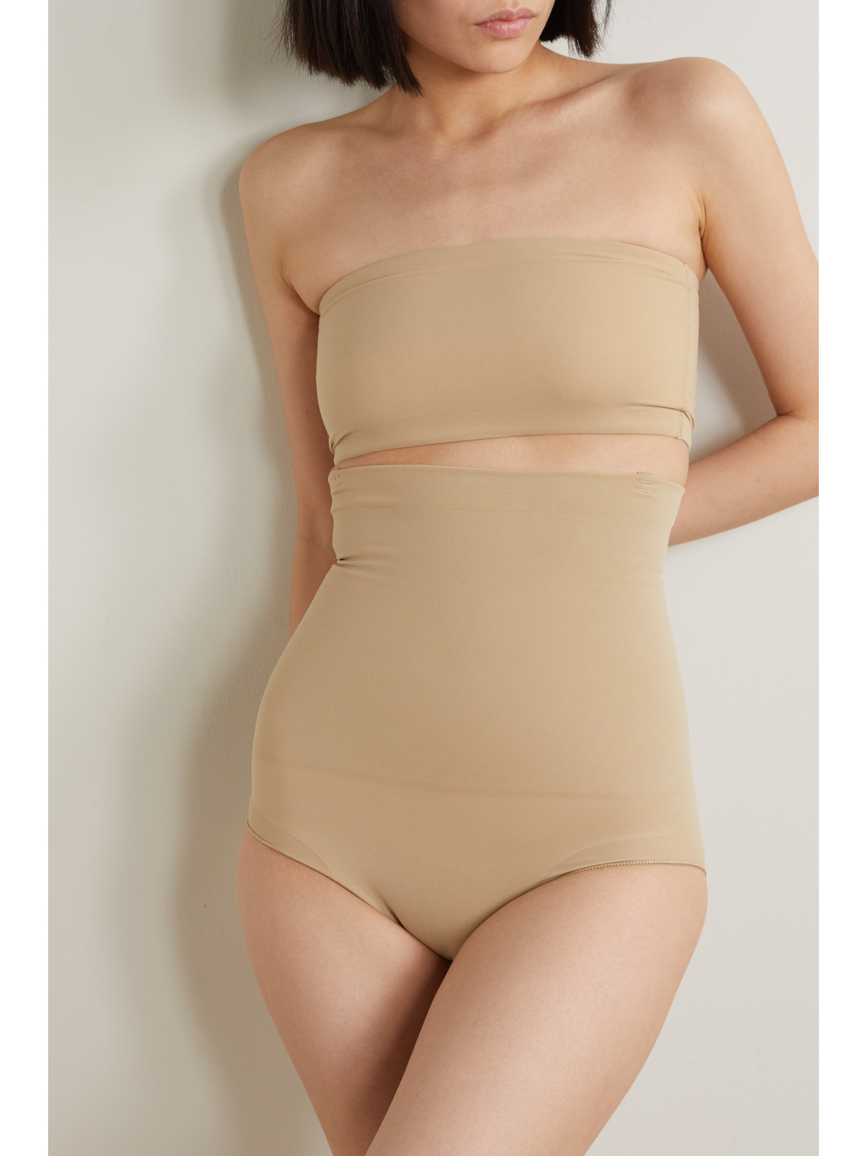 Shop Skims Core Control High Waist Briefs In Neutrals