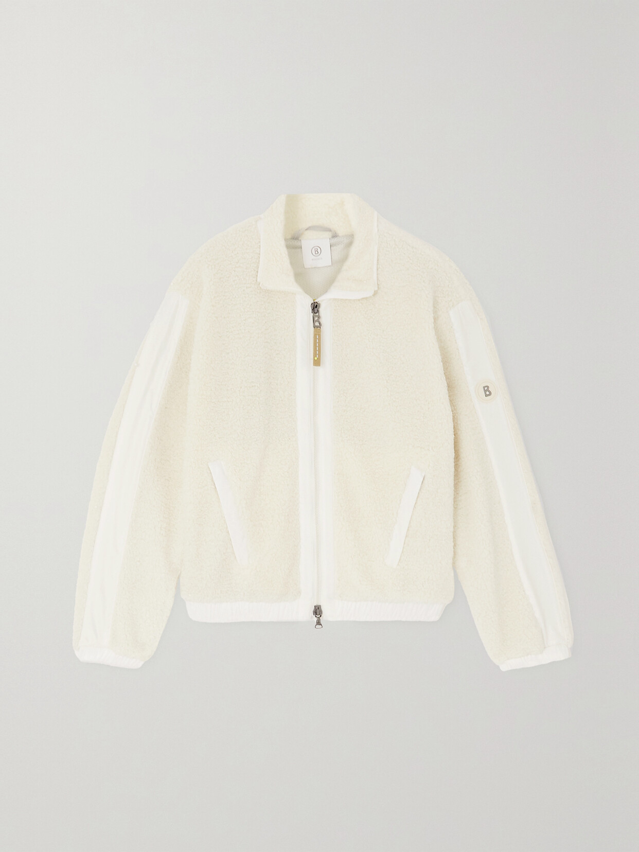 Bogner Emylia Ripstop-trimmed Recycled Faux Shearling Jacket In Off-white