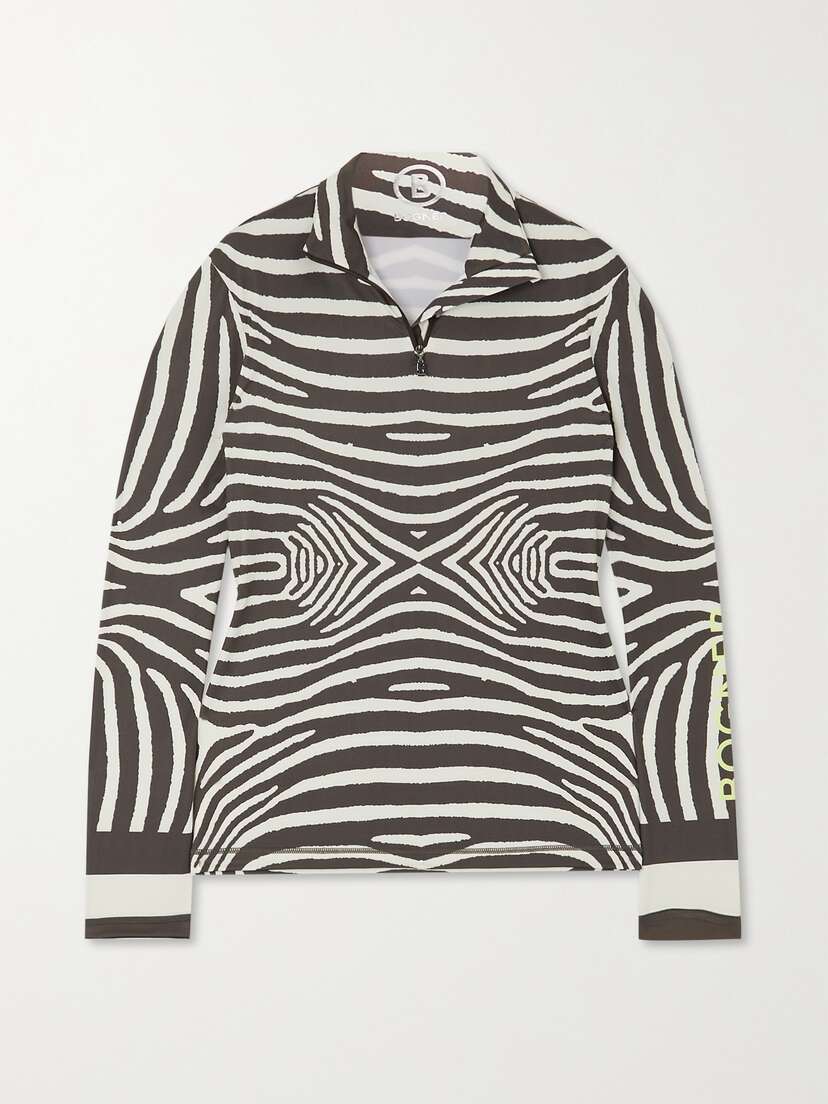 Bogner Beline Zebra-print Stretch-jersey Base Layer