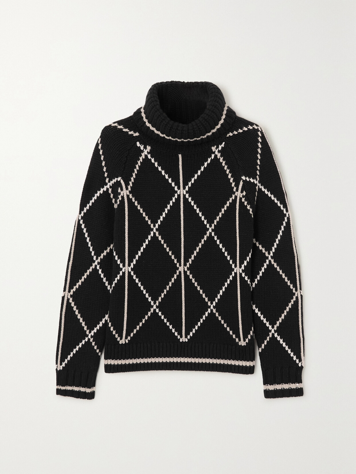Bogner Solange Intarsia Cashmere Turtleneck Sweater