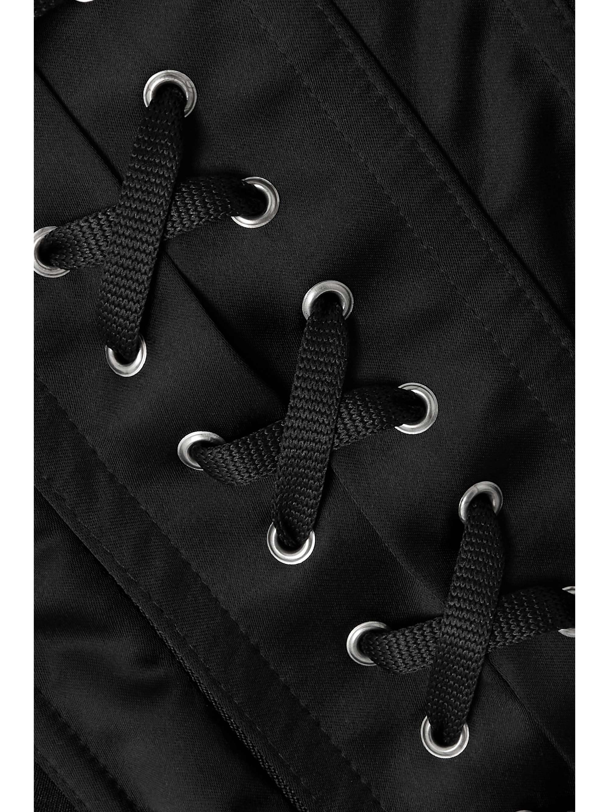 JEAN PAUL GAULTIER Laceup paneled stretchtwill and satin mini dress