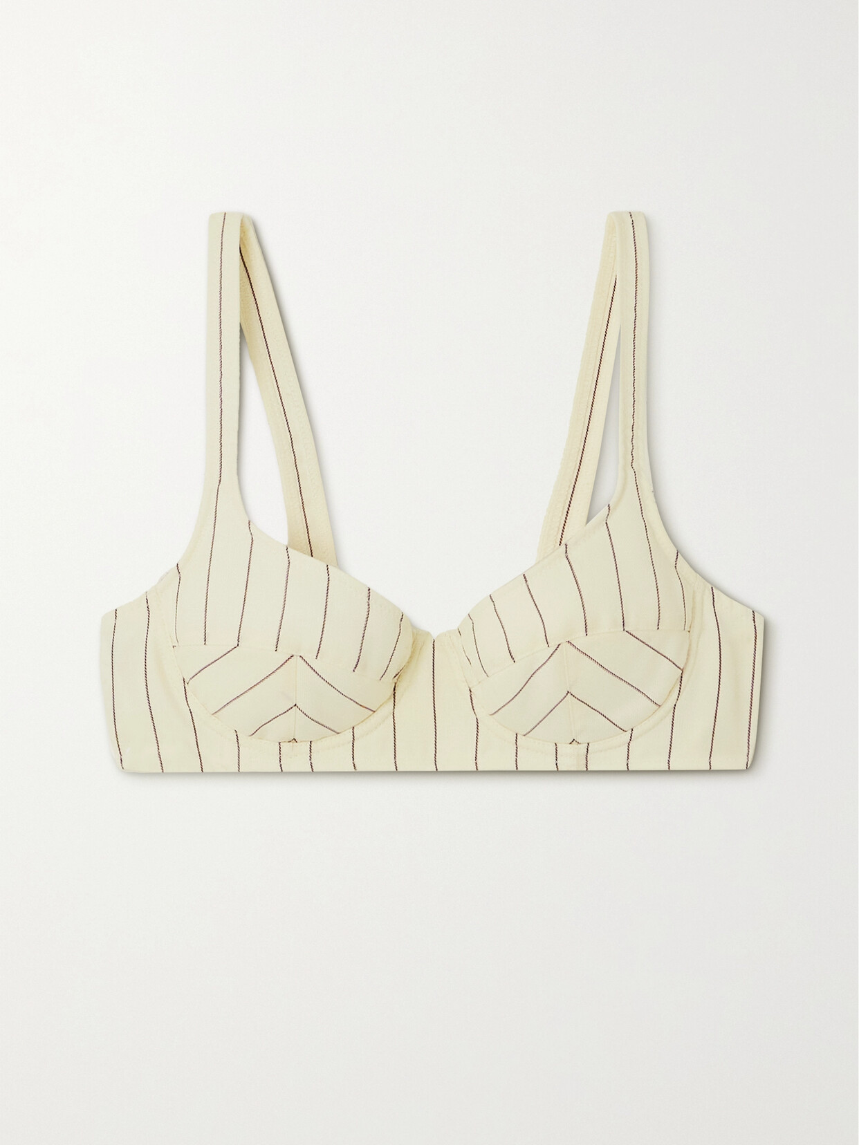 Jean Paul Gaultier Cropped Striped Twill Top - Ecru