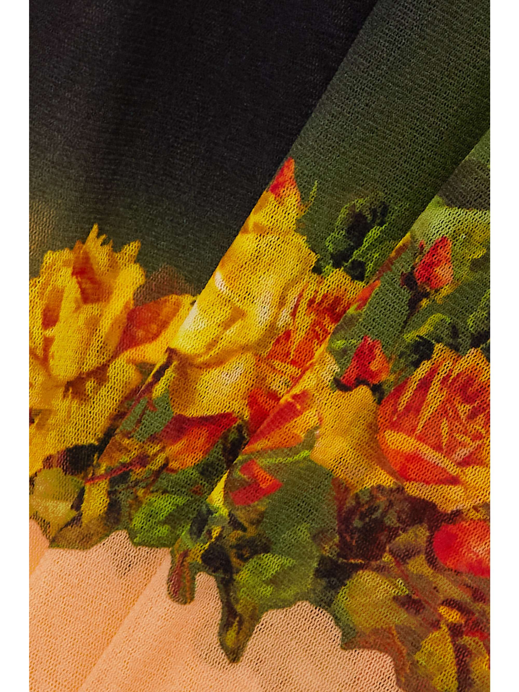 JEAN PAUL GAULTIER Floralprint mesh top NETAPORTER