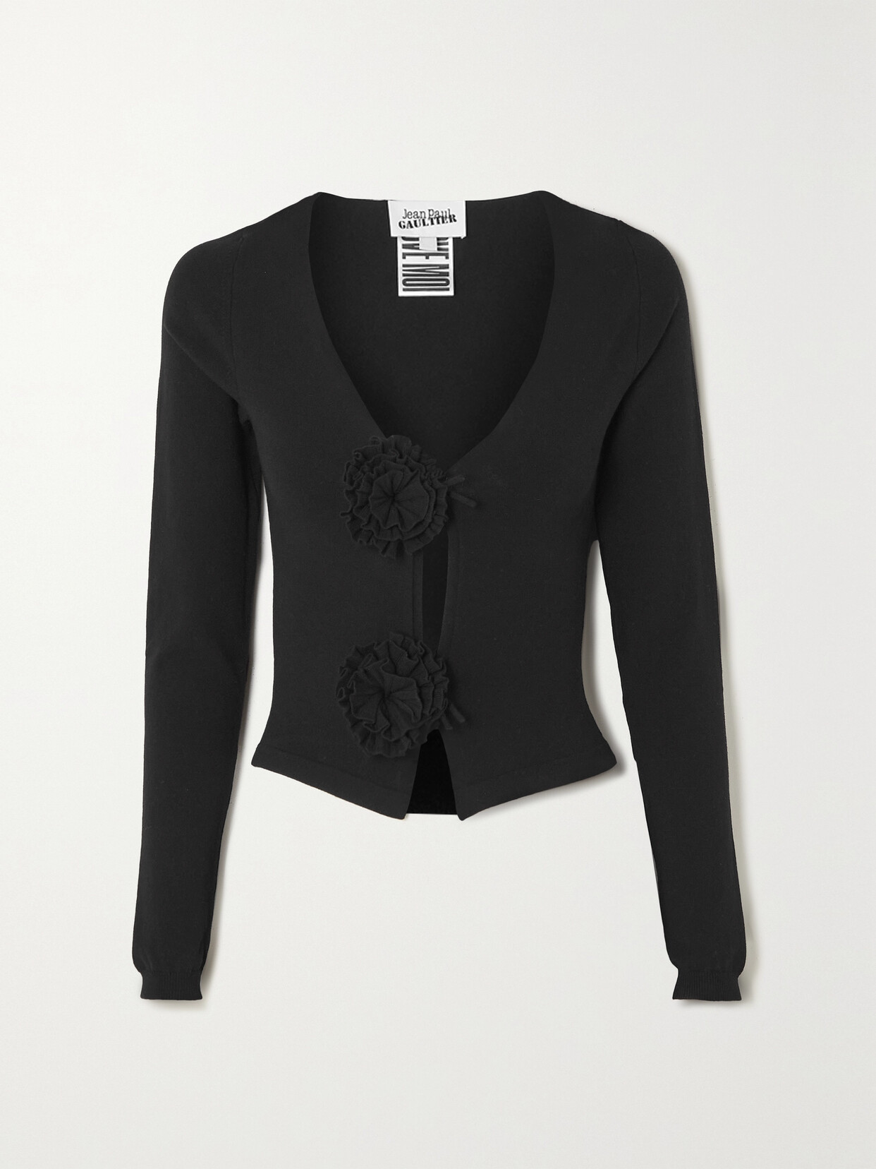 JEAN PAUL GAULTIER EMBELLISHED STRETCH-KNIT CARDIGAN