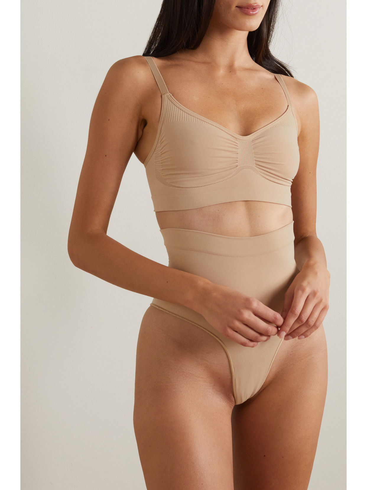 Shop Skims Seamless Sculpt Bralette In Neutrals