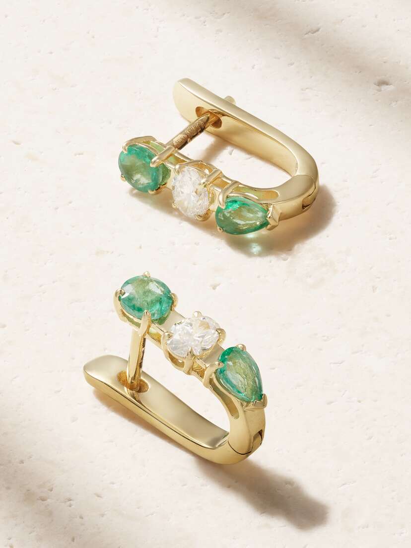 Sorellina Nomad 18-karat Gold, Emerald And Diamond Earrings
