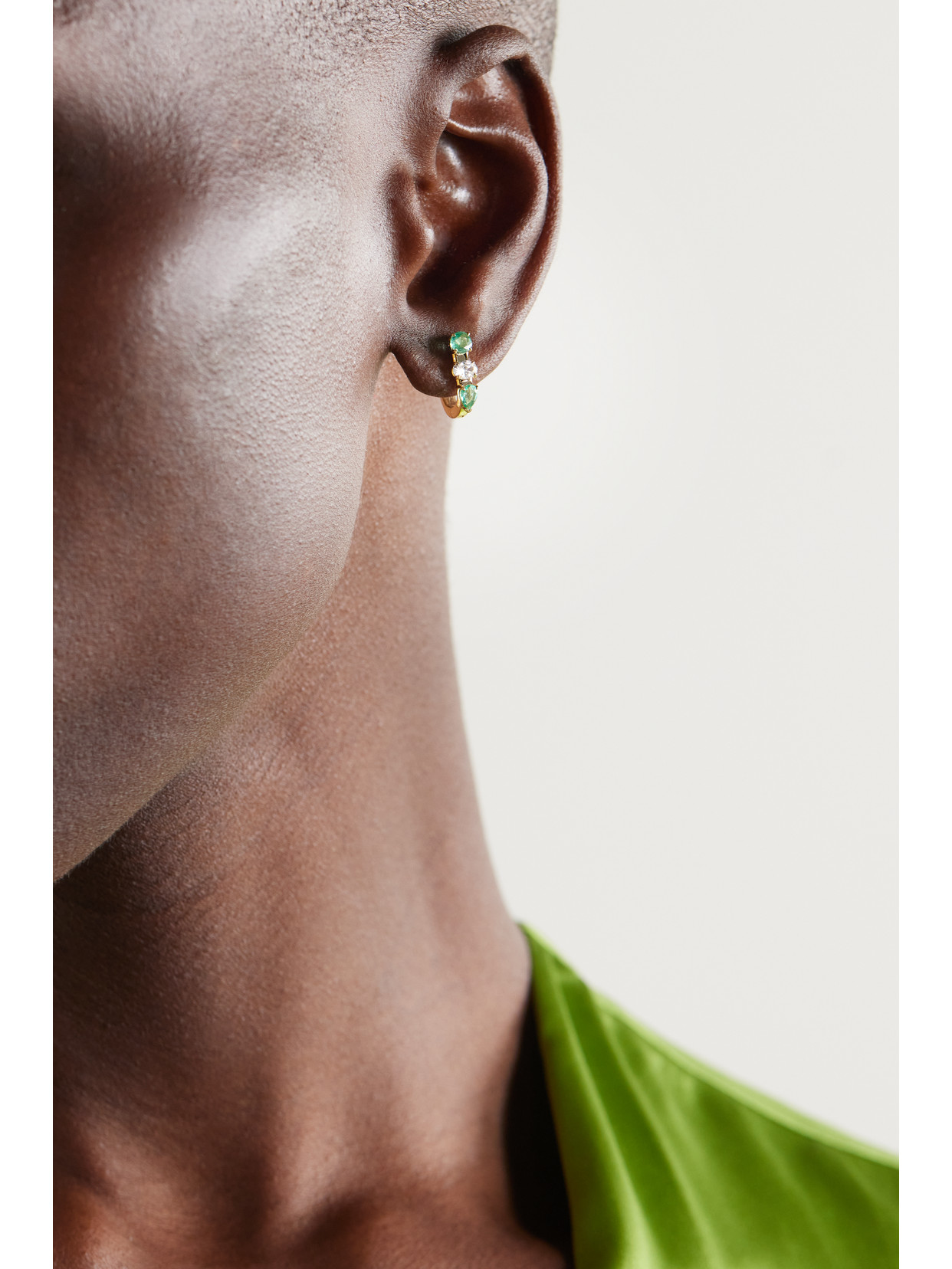 Sorellina Nomad 18-karat Gold, Emerald And Diamond Earrings In Gold